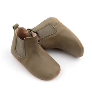 Consciously Baby Soft Sole Waxed Leather Boots (Yosemite Green)