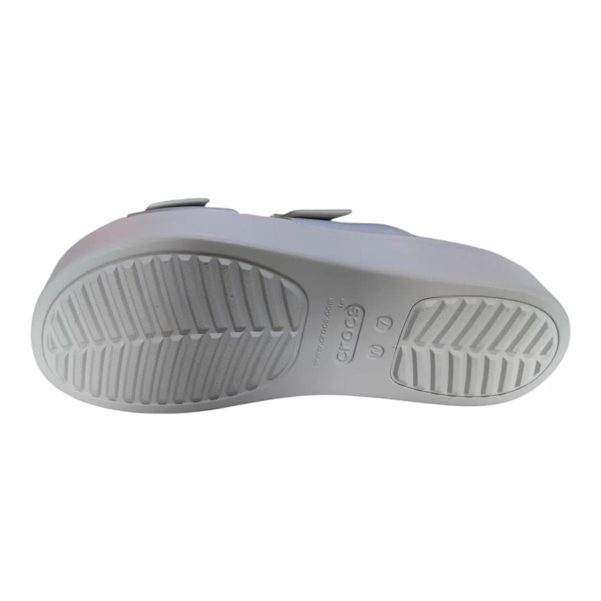 Crocs Women Brooklyn Buckle Metallic Silver Argent UK 4 (W6) (209719-040)