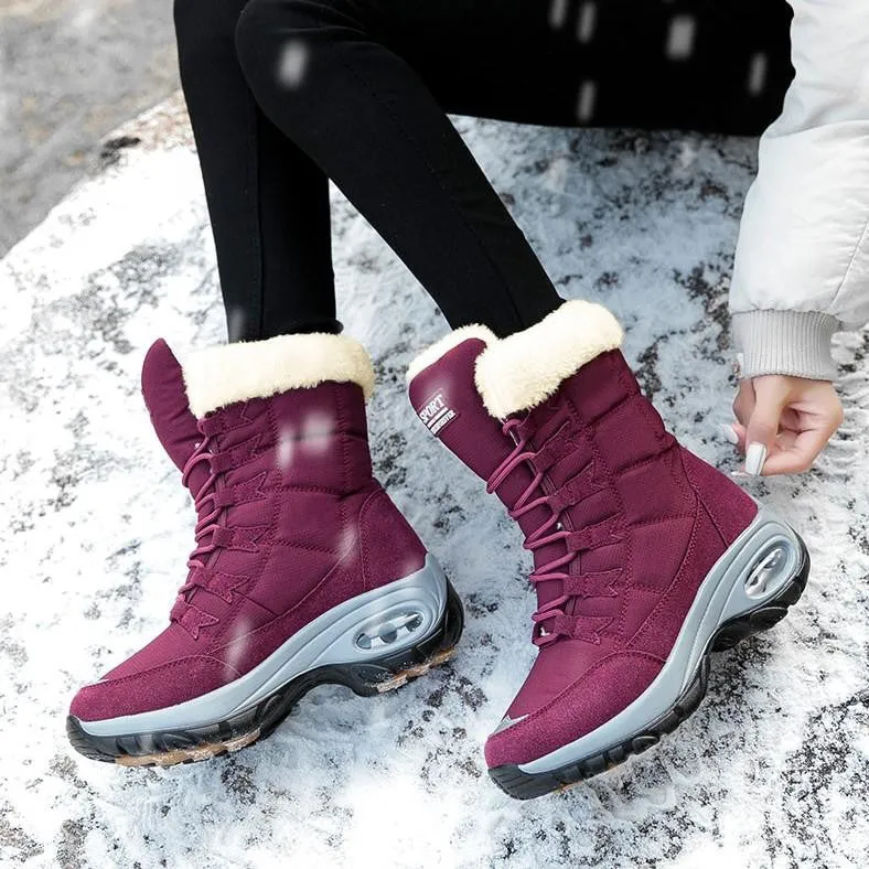 Dyavor Women Mid-Calf Boots Orthopedic Warm Plush
