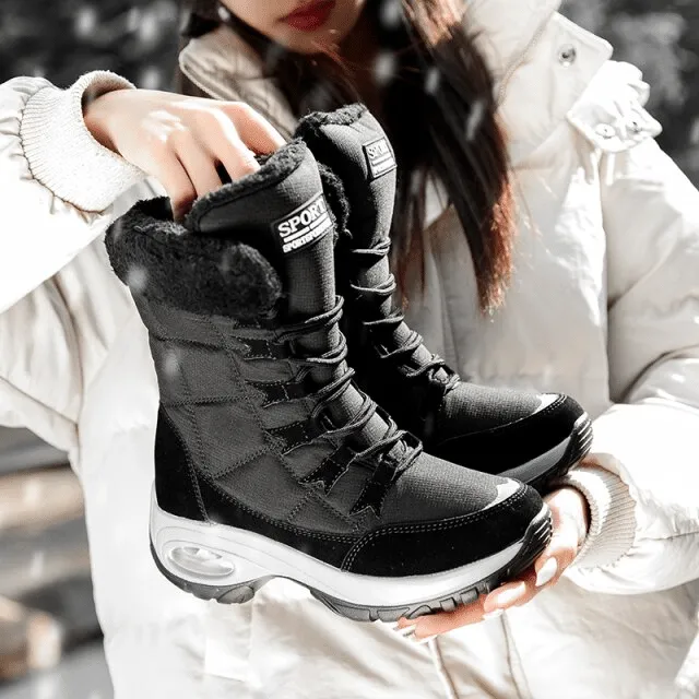Dyavor Women Mid-Calf Boots Orthopedic Warm Plush