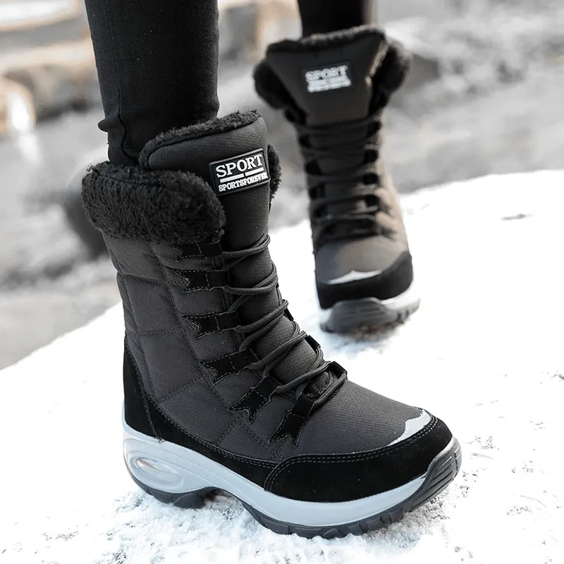 Dyavor Women Mid-Calf Boots Orthopedic Warm Plush