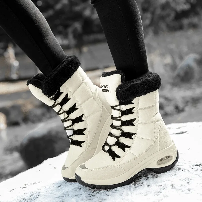 Dyavor Women Mid-Calf Boots Orthopedic Warm Plush