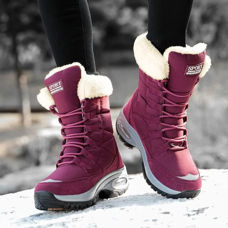 Dyavor Women Mid-Calf Boots Orthopedic Warm Plush