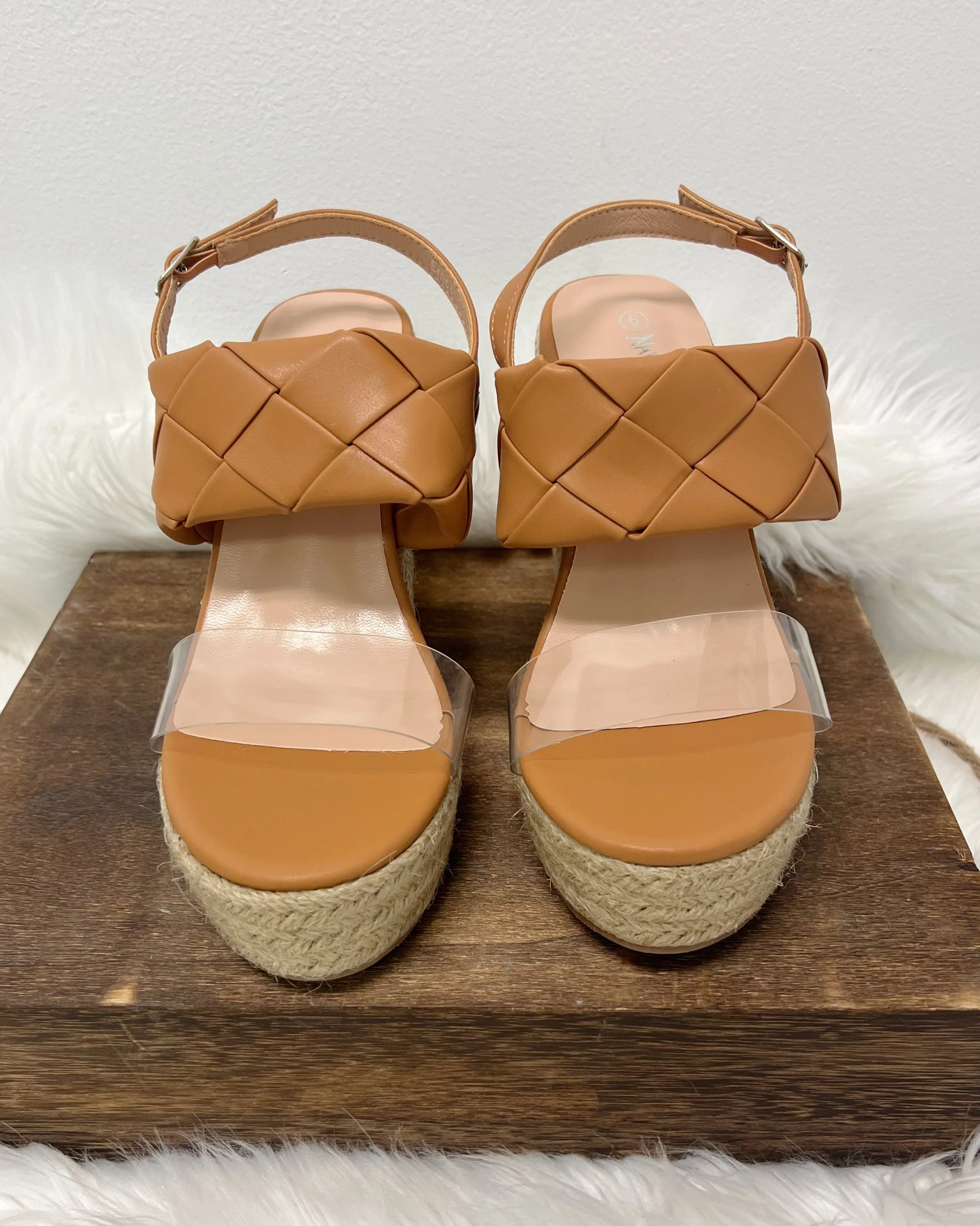 Ernest Braided Tan Wedges FINAL SALE