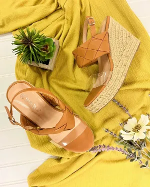Ernest Braided Tan Wedges FINAL SALE