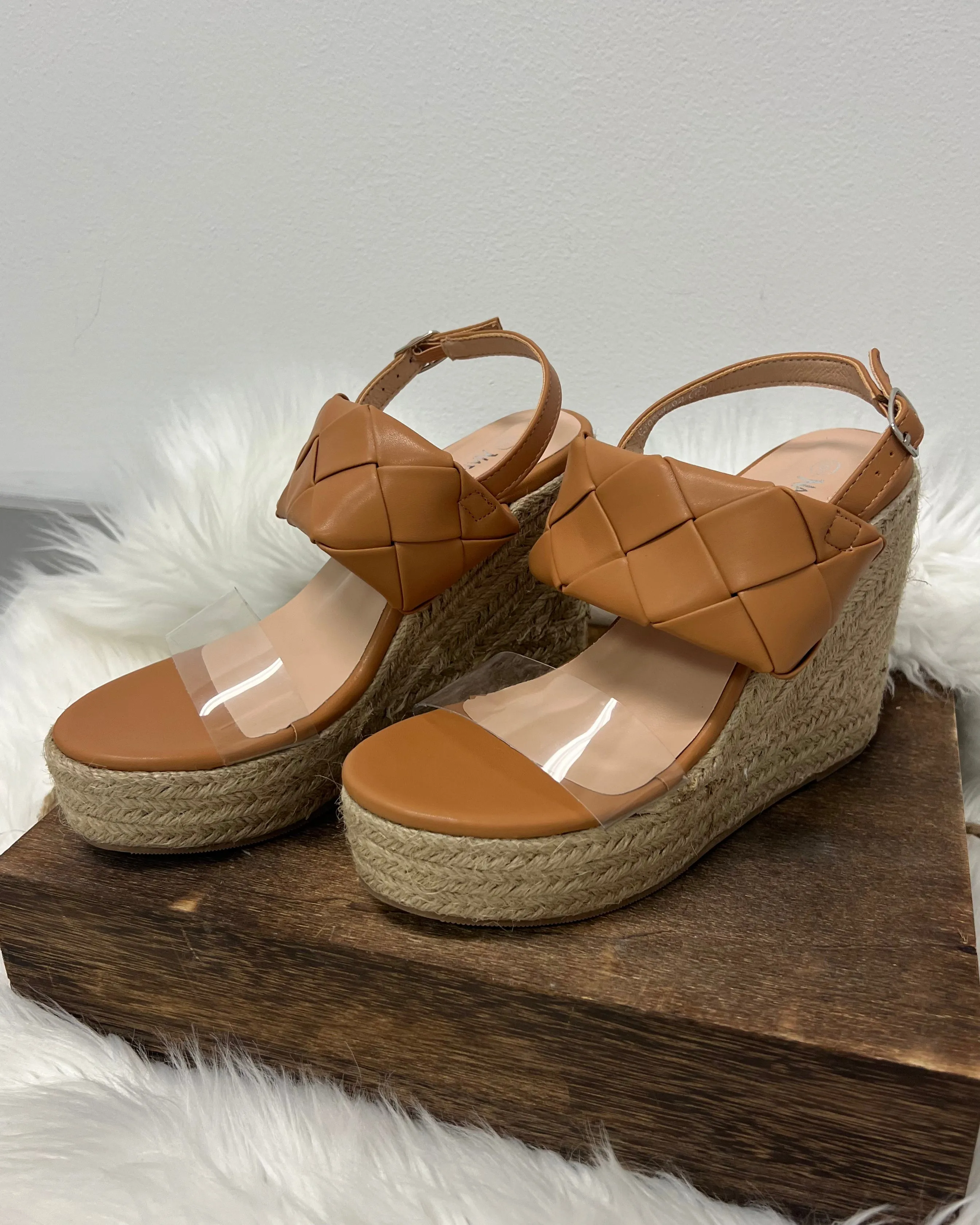 Ernest Braided Tan Wedges FINAL SALE
