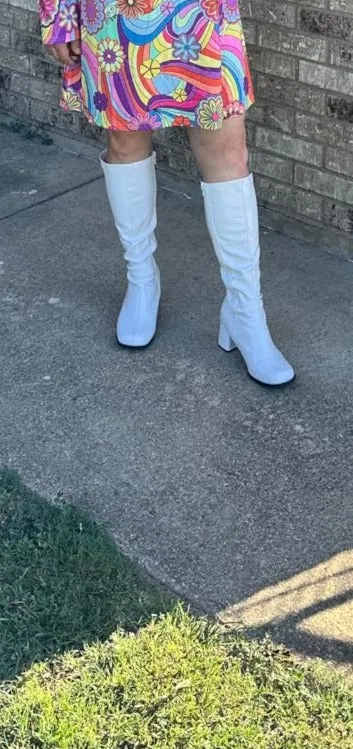 Gogo Knee High Patent 3" Chunky Heel Boots