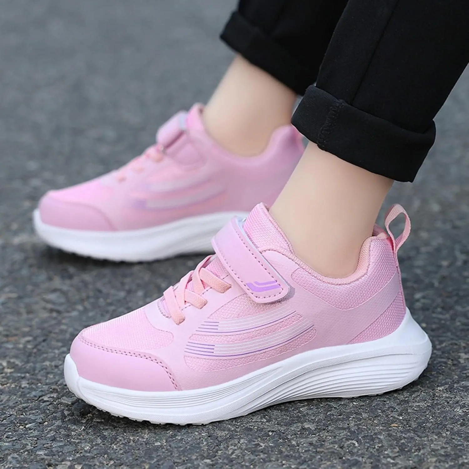 IWIHMIV Girls Athletic Shoes Toddler Tennis Shoes Sneakers for Boys Running Shoes Girls Boys Casual Breathable Sports Shoes