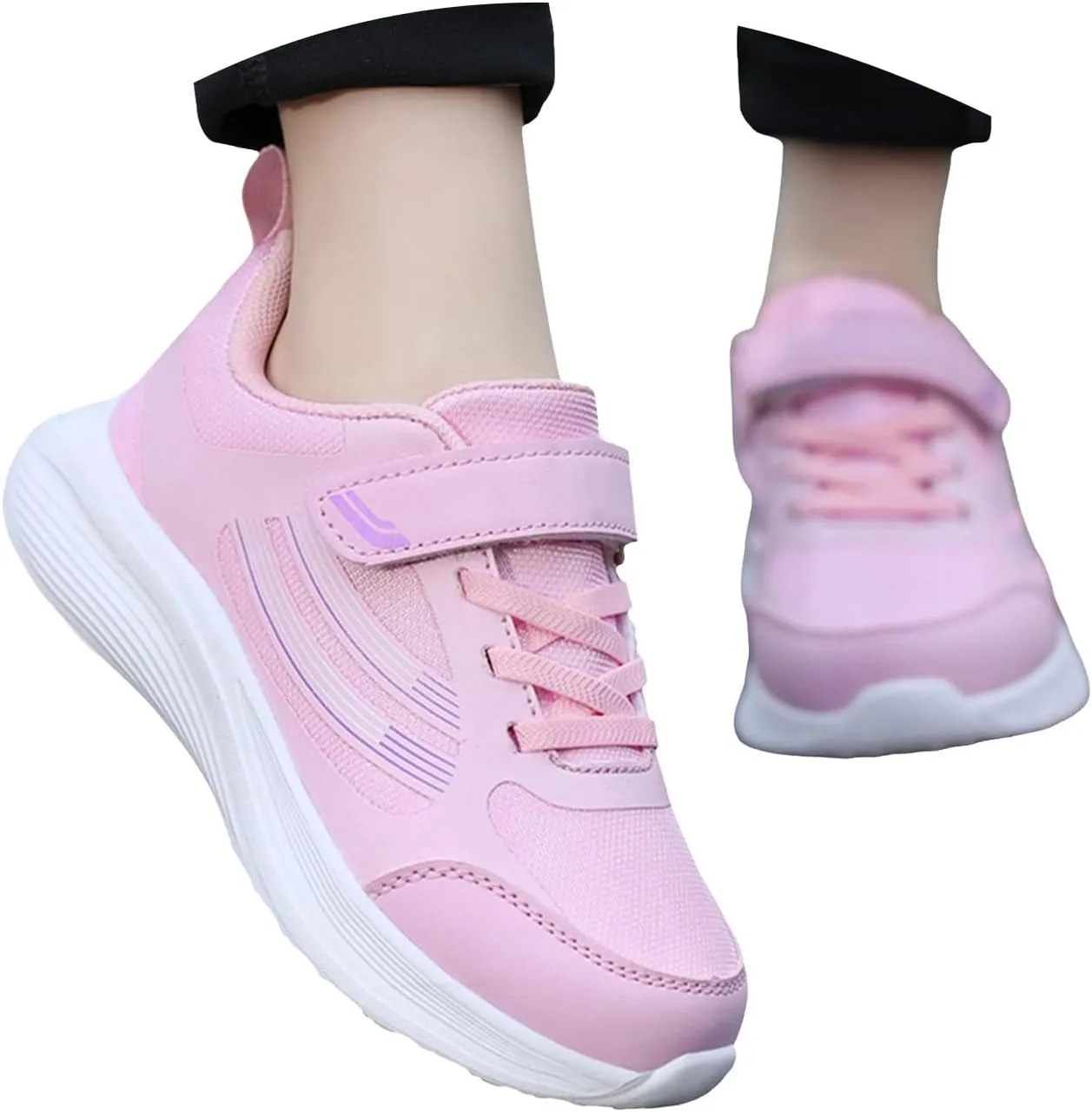 IWIHMIV Girls Athletic Shoes Toddler Tennis Shoes Sneakers for Boys Running Shoes Girls Boys Casual Breathable Sports Shoes