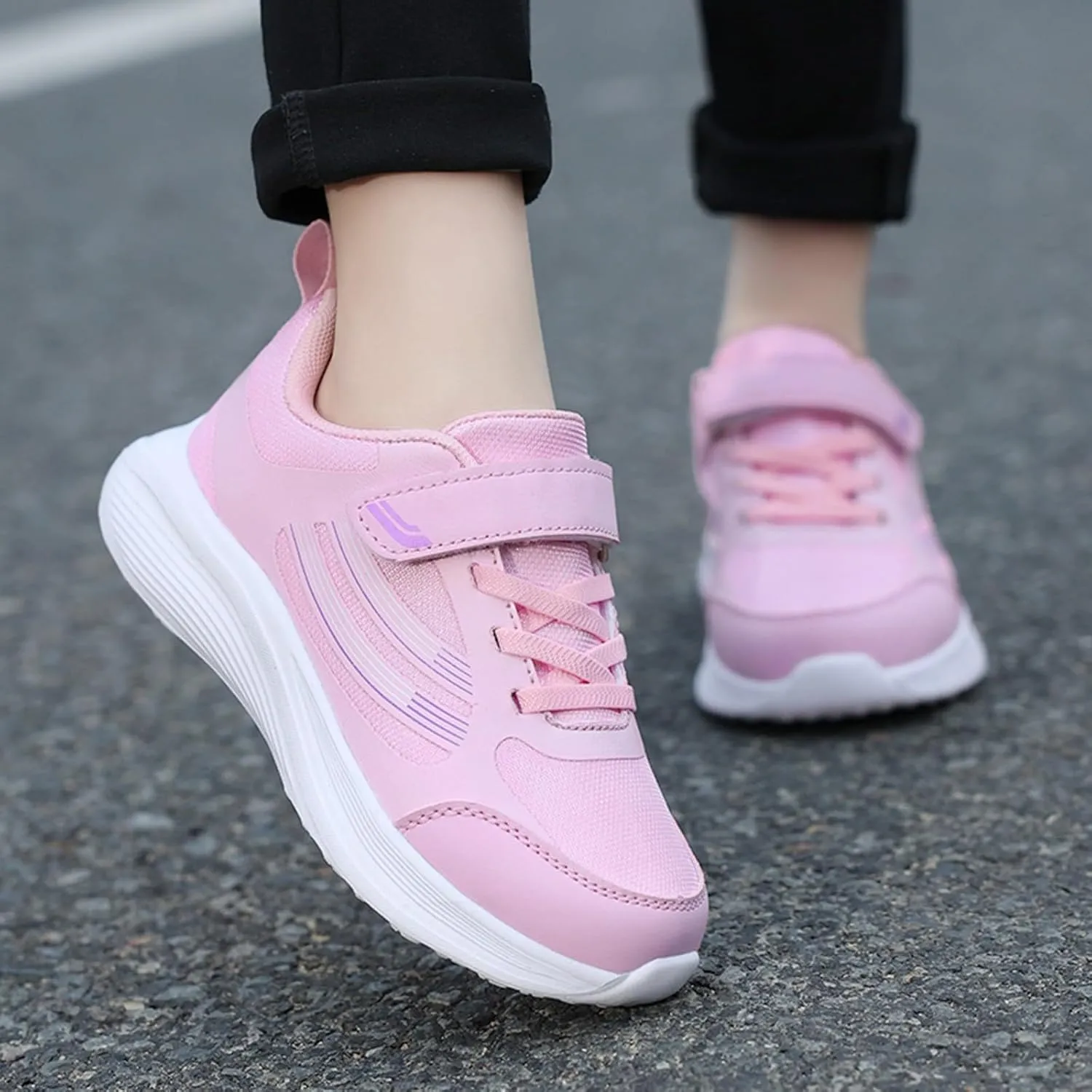 IWIHMIV Girls Athletic Shoes Toddler Tennis Shoes Sneakers for Boys Running Shoes Girls Boys Casual Breathable Sports Shoes