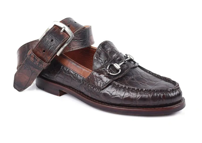 Jacob American Alligator Horse Bit Loafers - Antique Chestnut