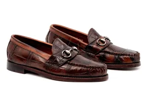 Jacob American Alligator Horse Bit Loafers - Antique Chestnut