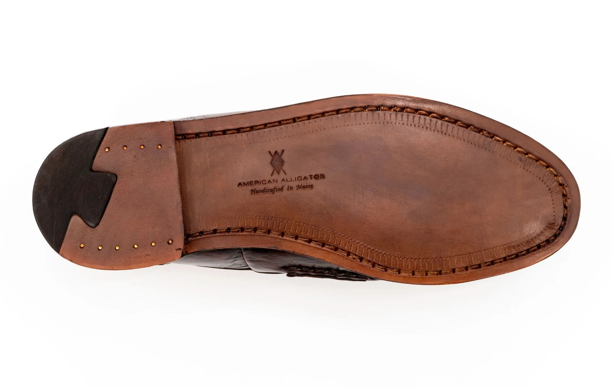 Jacob American Alligator Horse Bit Loafers - Antique Chestnut