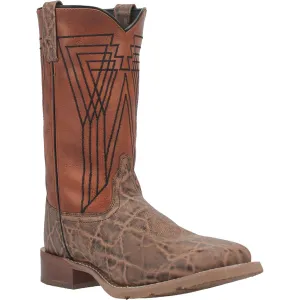 Laredo Men's Tusk Elephant Print Square Toe Boot in Beige