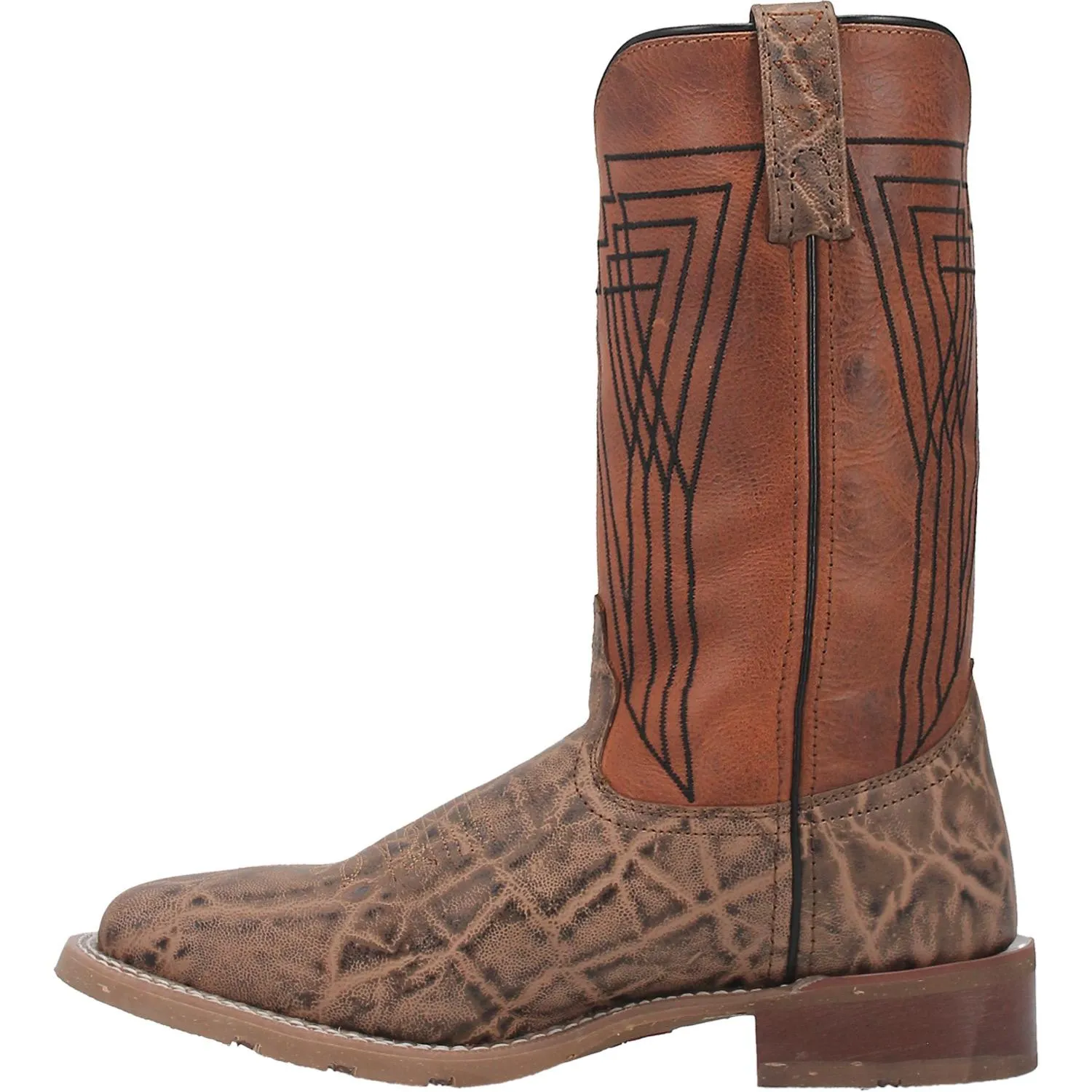 Laredo Men's Tusk Elephant Print Square Toe Boot in Beige