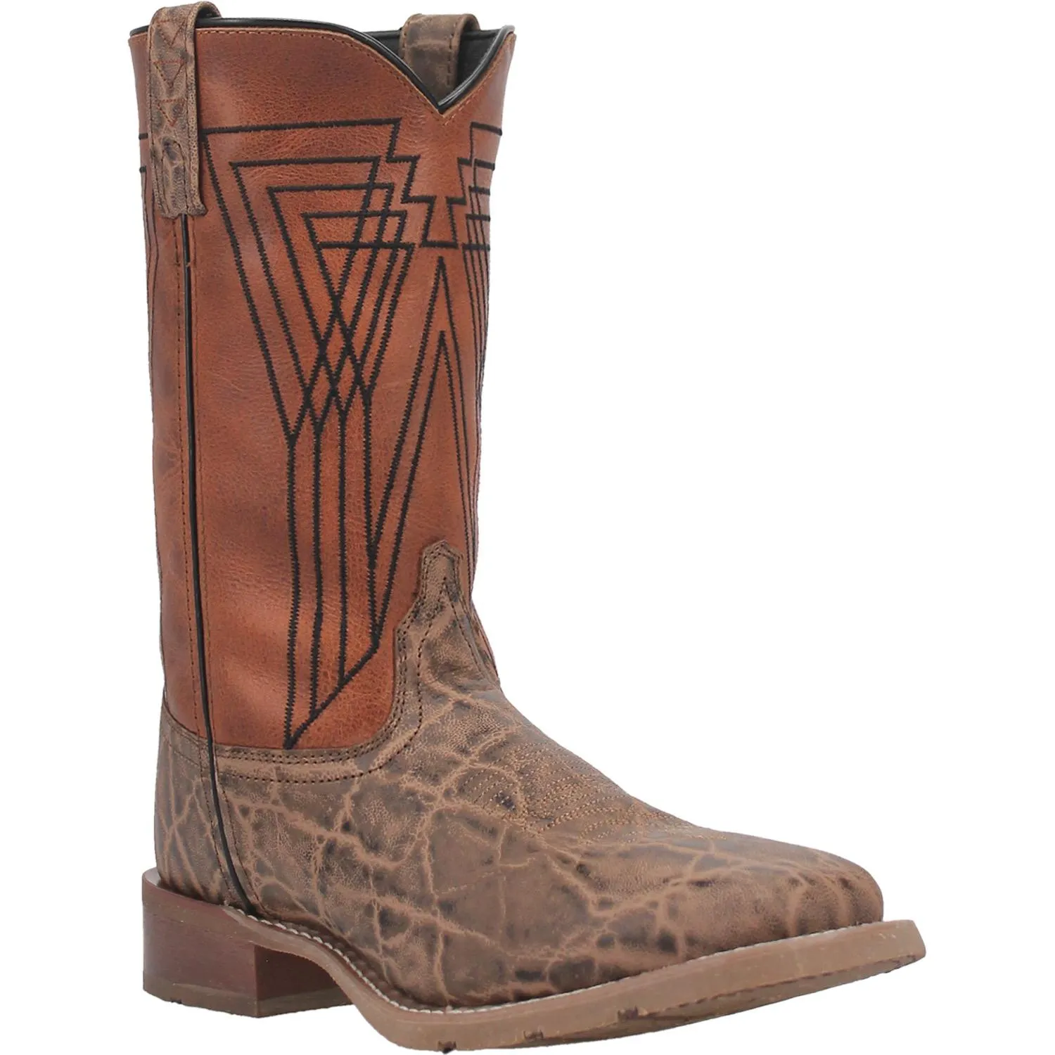 Laredo Men's Tusk Elephant Print Square Toe Boot in Beige