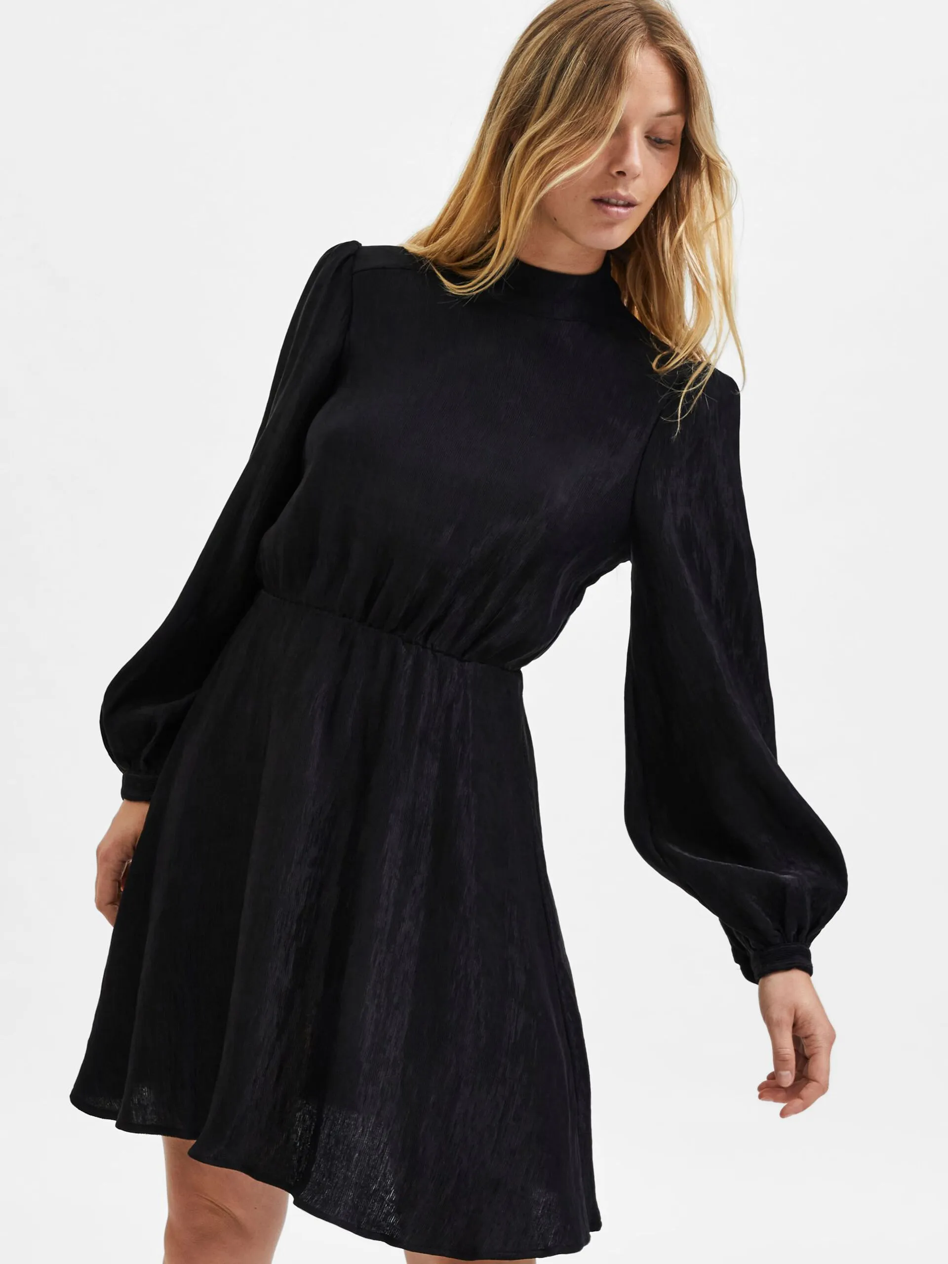 Madina Ls Short Dress - Black