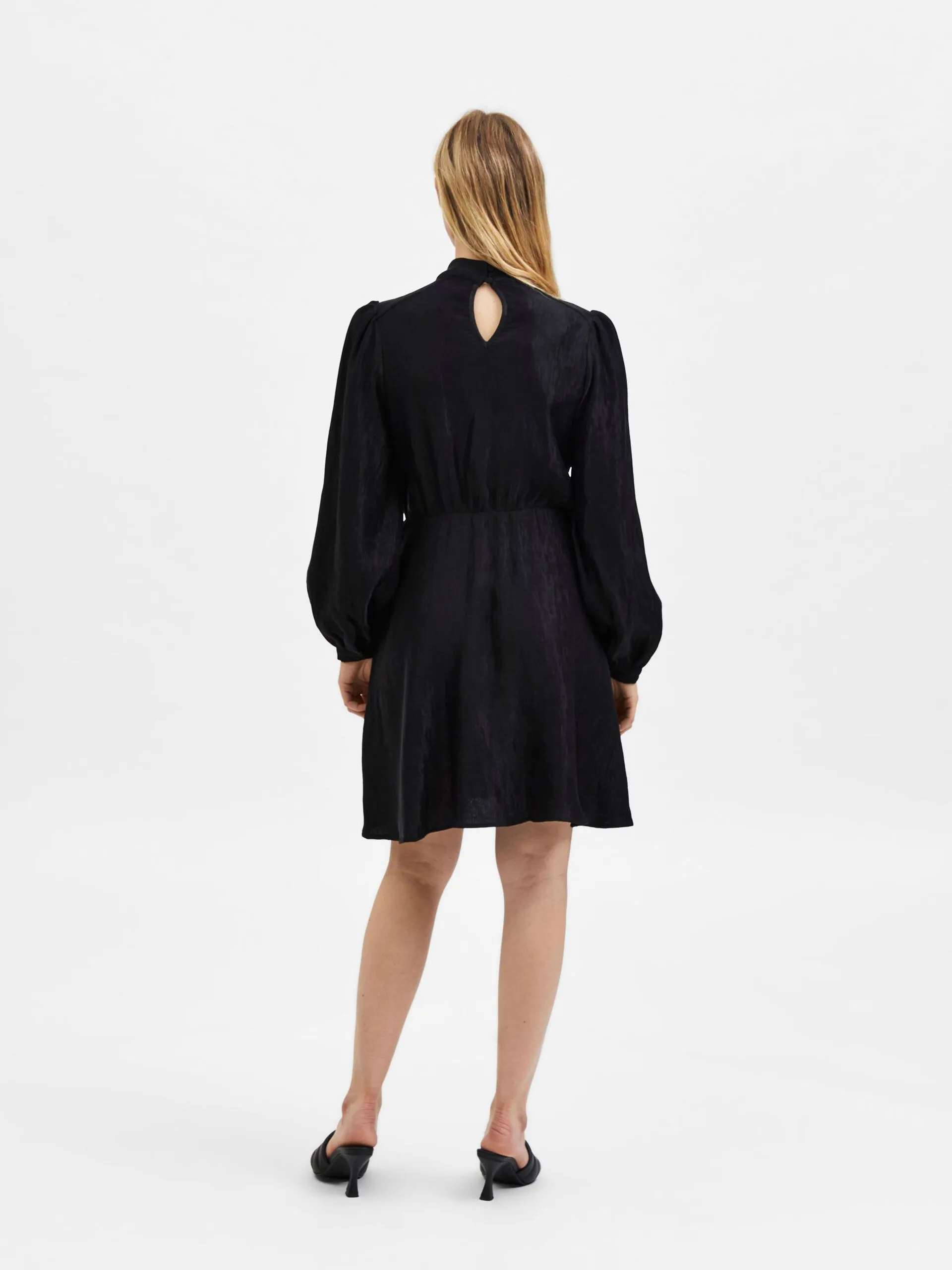 Madina Ls Short Dress - Black