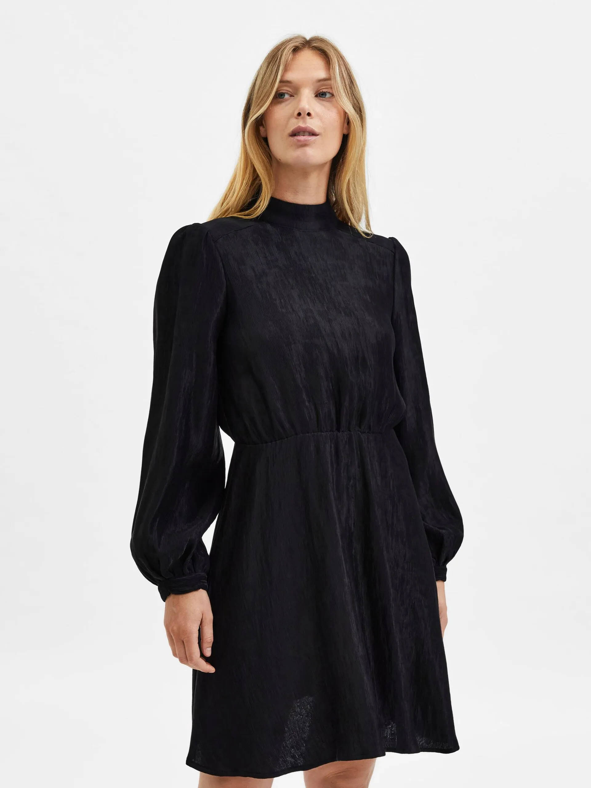 Madina Ls Short Dress - Black