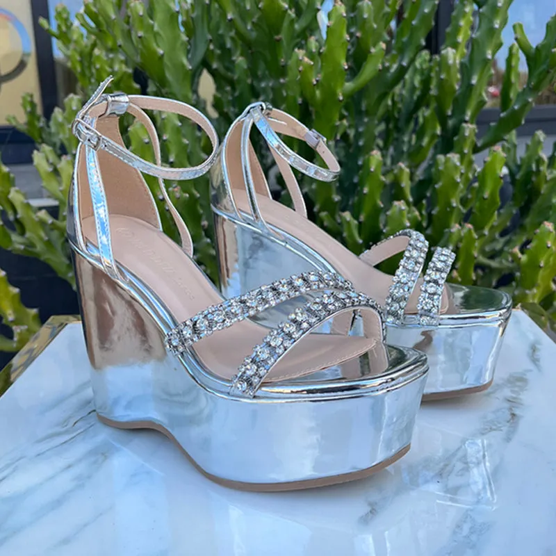 Silver Studded Wedges