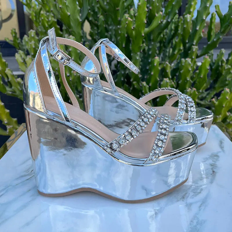 Silver Studded Wedges
