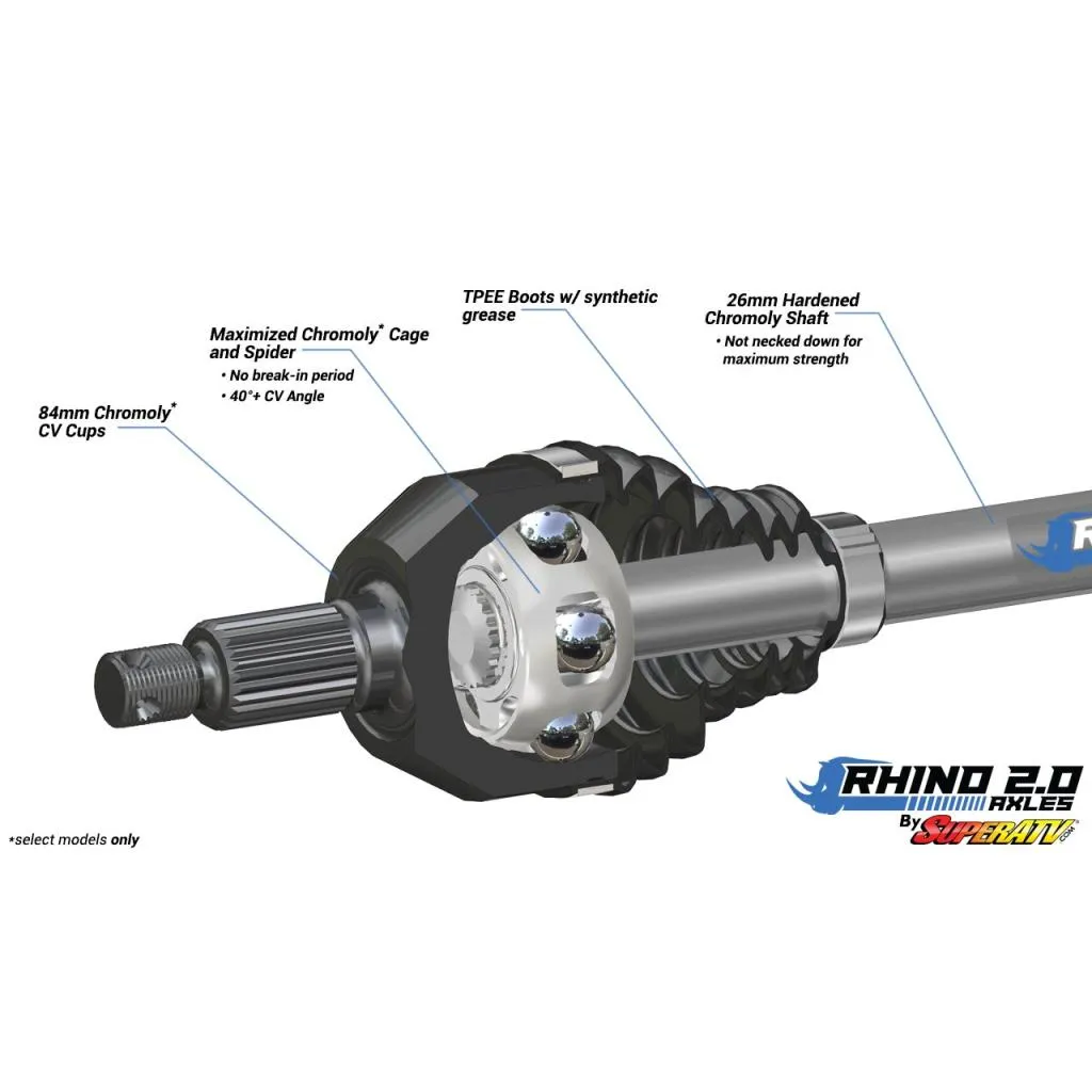 SuperATV Can-Am Commander Heavy-Duty Axle-Rhino 2.0