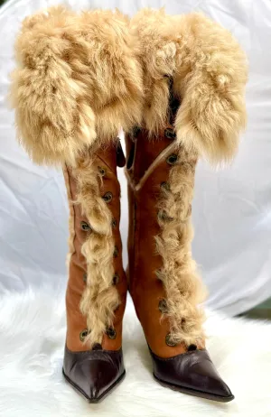 VICINI Suede 20'' Tall Boots size 6.5 (PREOWNED)