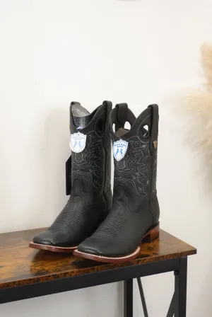Wild West Grisly Black Leather Sole Square Toe Boot- 2705 (824)