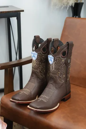 Wild West Grisly Brown Leather Sole Square Toe Boot- 2707 (824)