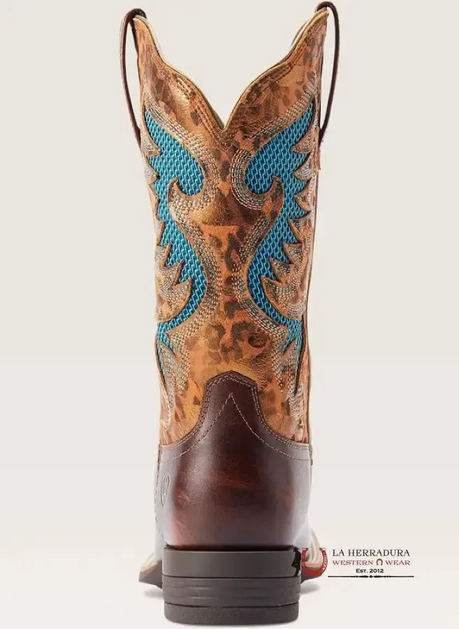 WOMENS ARIAT PINTO VENTTEK 360 YUKON BROWN GILDED LEOPARD- 4506