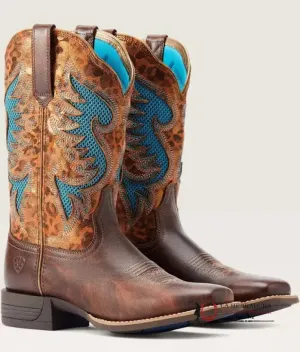 WOMENS ARIAT PINTO VENTTEK 360 YUKON BROWN GILDED LEOPARD- 4506