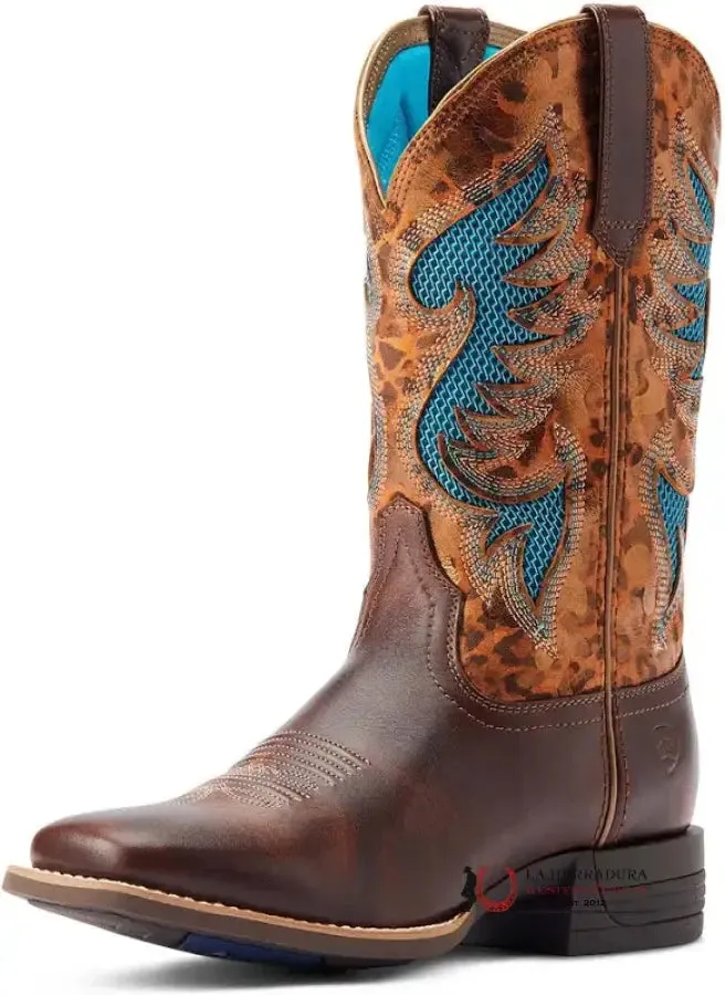 WOMENS ARIAT PINTO VENTTEK 360 YUKON BROWN GILDED LEOPARD- 4506