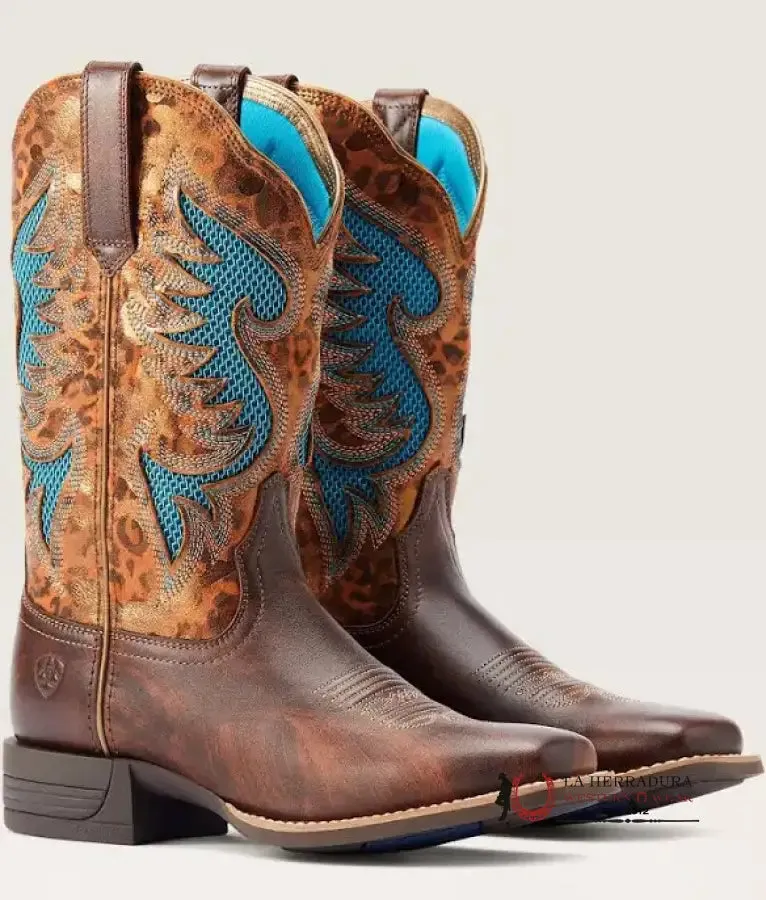 WOMENS ARIAT PINTO VENTTEK 360 YUKON BROWN GILDED LEOPARD- 4506