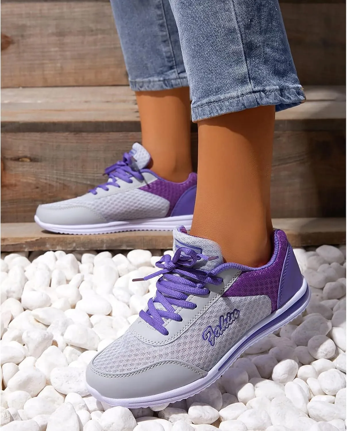 Womens Lace Up Walking Shoes Memory Foam Lightweight Comfort Running Shoes for Men Sport Casual Slip On Shoes High Top Sneakers Brown Tennis Shoe Cross Trainer Shoe