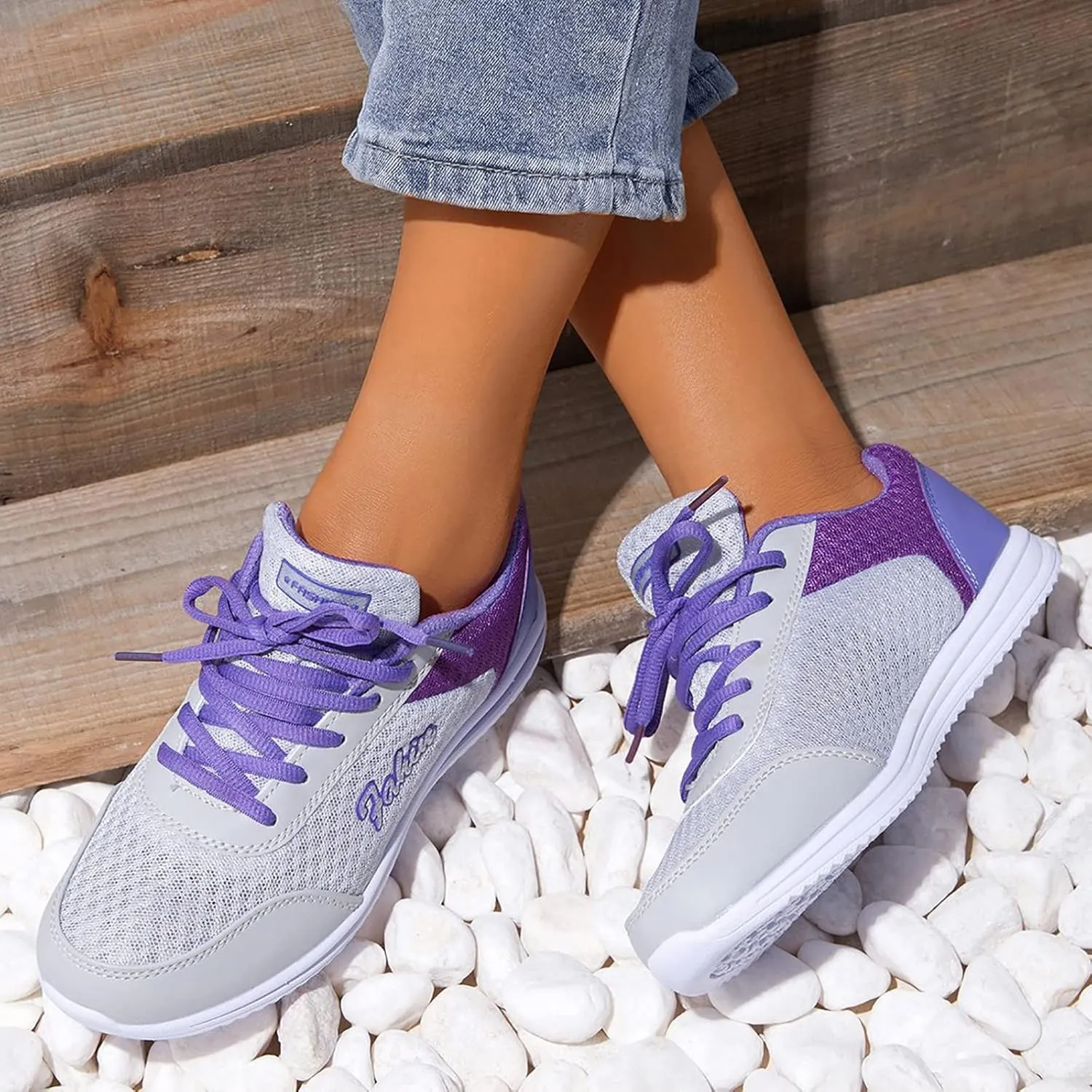 Womens Lace Up Walking Shoes Memory Foam Lightweight Comfort Running Shoes for Men Sport Casual Slip On Shoes High Top Sneakers Brown Tennis Shoe Cross Trainer Shoe