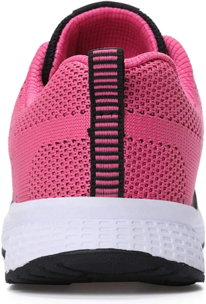 Womens Ladies Walking Running Shoes Slip On Lace-Up Tennis Shoes Womens Slip On Casual Tennis Shoes Walking Sneakers Red Tennis Shoe Cross Trainer Shoe