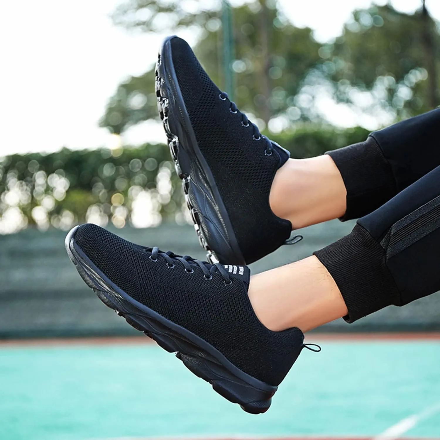 Womens Running Shoes Lightweight Breathable No Slip Tennis Shoes Womens Sports Black Casual Shoes Men's Fashion Sneakers Tennis Shoe Cross Trainer Shoe
