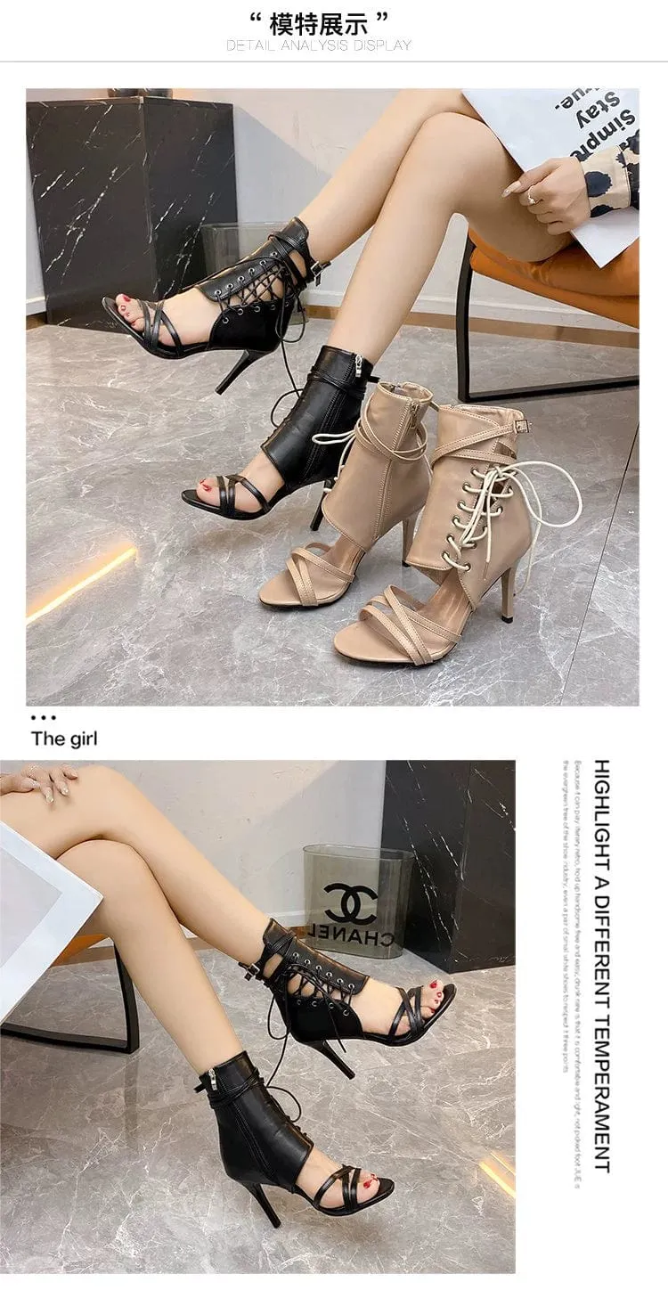 Women's Sandals Cross Strap Open Toe Roman Fashion Shoes
