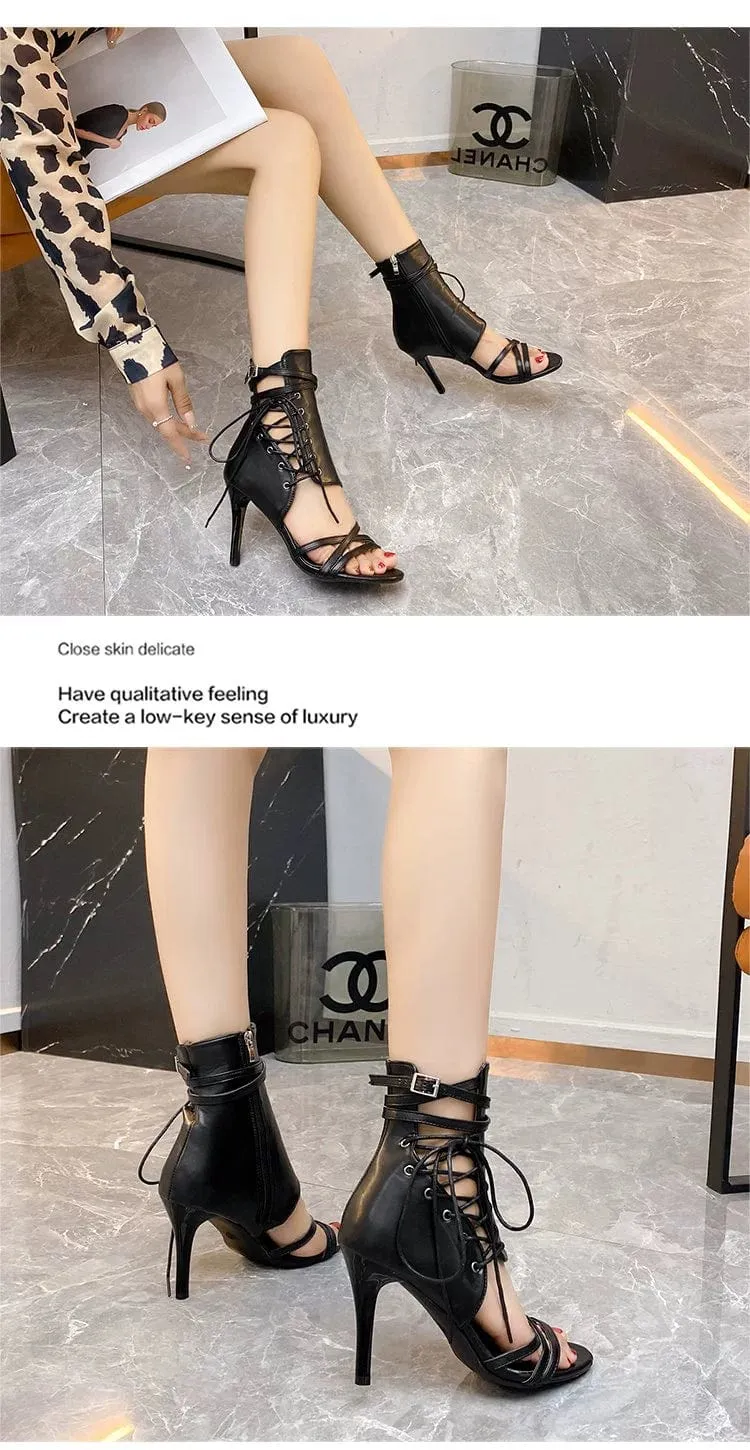 Women's Sandals Cross Strap Open Toe Roman Fashion Shoes