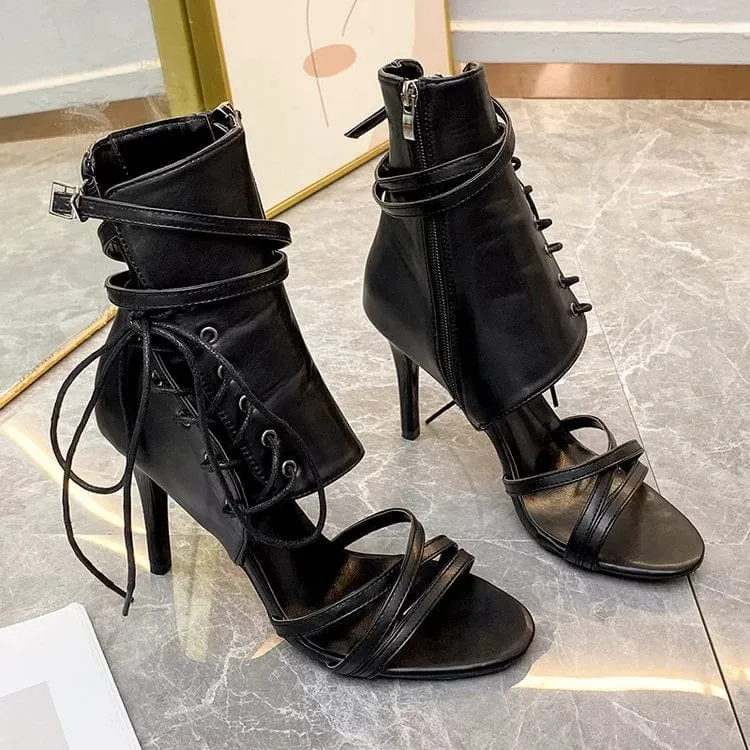 Women's Sandals Cross Strap Open Toe Roman Fashion Shoes