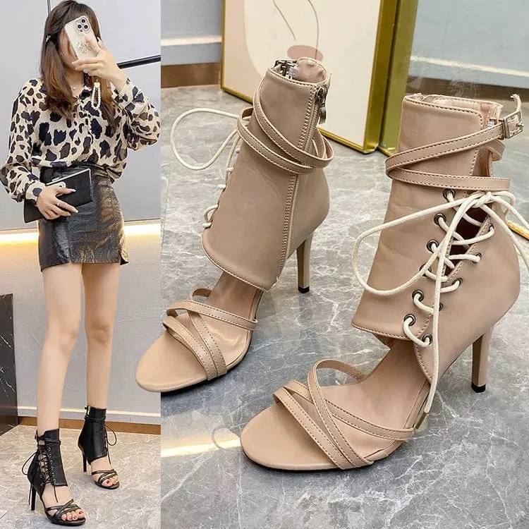 Women's Sandals Cross Strap Open Toe Roman Fashion Shoes
