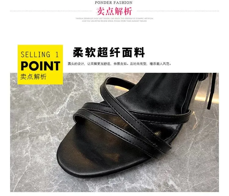 Women's Sandals Cross Strap Open Toe Roman Fashion Shoes