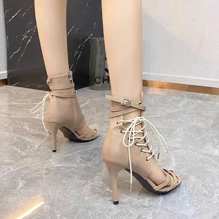 Women's Sandals Cross Strap Open Toe Roman Fashion Shoes