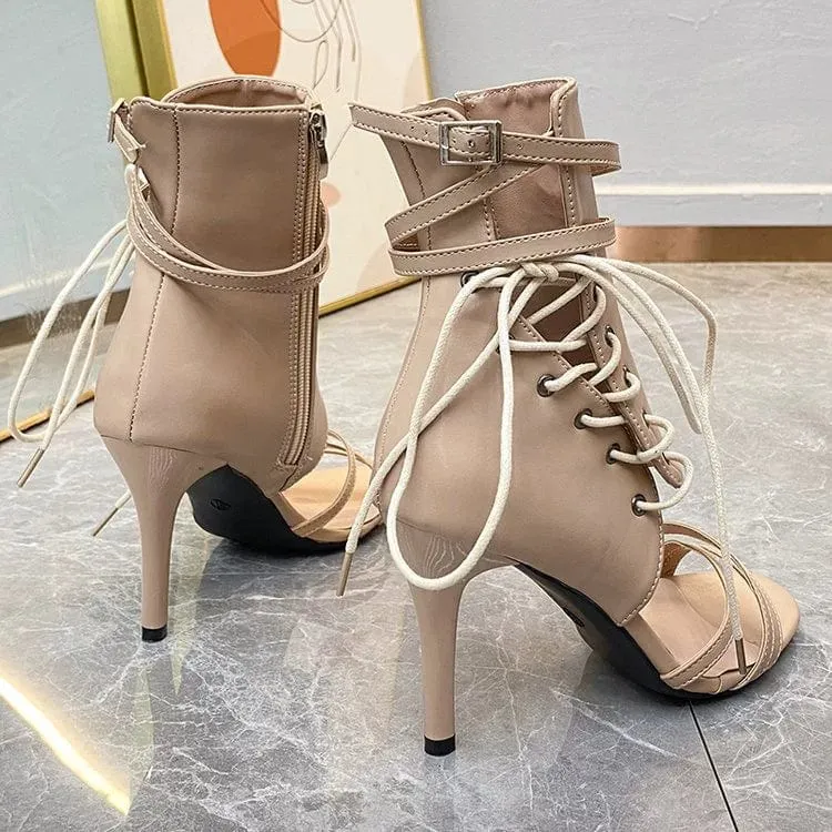 Women's Sandals Cross Strap Open Toe Roman Fashion Shoes