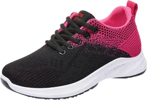 Womens Walking Shoes Lace Up Lightweight Memory Foam Cheer Non Slip Work Shoes Women Walking Shoes Casual Waterproof Sneakers Black Tennis Shoe Cross Trainer Shoe