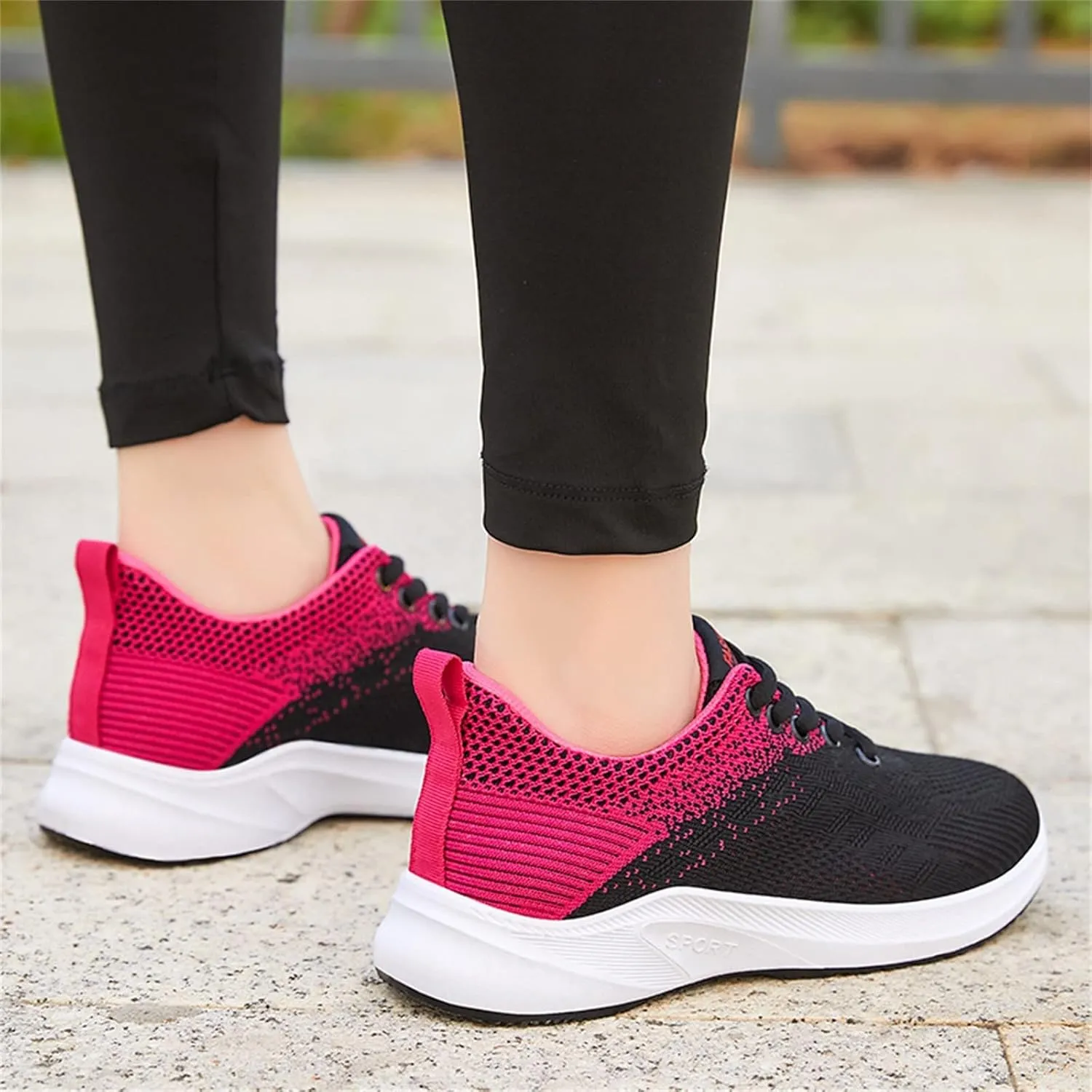 Womens Walking Shoes Lace Up Lightweight Memory Foam Cheer Non Slip Work Shoes Women Walking Shoes Casual Waterproof Sneakers Black Tennis Shoe Cross Trainer Shoe