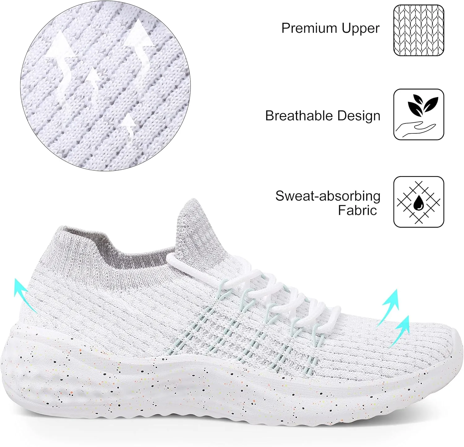 Women's Walking Shoes Tennis Athletic Sport Lightweight Slip on Sneakers